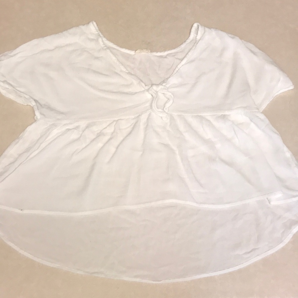 white high low short sleeve float shirt
